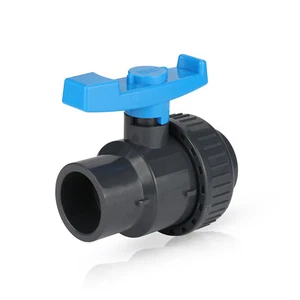 Válvula de bola de media unión única de PVC conexión disolvente EFIELD 1/2" X 1/2" SCH40/80 tubo - Imagen 1 de 6