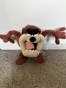 Tongue Out Taz Tazmanian Devil Looney Tunes Talking Plush 14" Vintage - Picture 1 of 6
