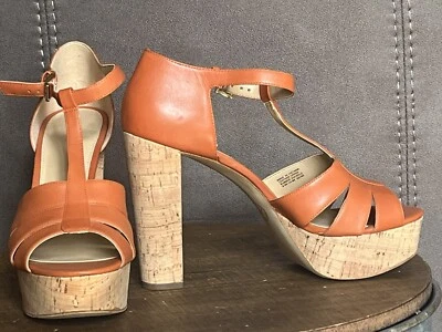 Michael Kors Sandalias Plataforma Tacón Corcho Tiras 9.5 ¡NUEVAS! Foto 1 de 3