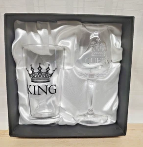 Juego de vasos de vino ImpiriLux King cerveza y reina hermoso regalo - Imagen 1 de 17