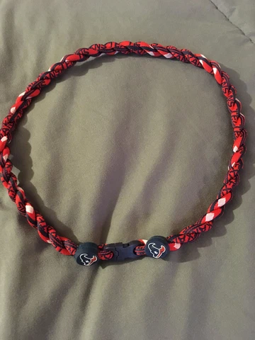 HOUSTON TEXANS Red 22" Titanium Double Rope NECKLACE NEW! FAST! FREE SHIP! Cover