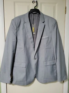 Herren Anzug Sakko Reißverschluss Silber Seide Gefüttert " - Bild 1 von 5