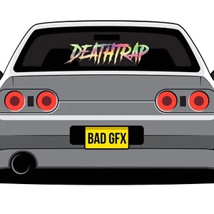 Deathtrap Large Gold Oil Slick Car JDM Sticker, Window DUB Euro Slammed Stance - Picture 1 of 2