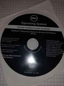 Dell Windows 8 Recovery Media For Windows 8 Productos 64-bit - Photo 1/1