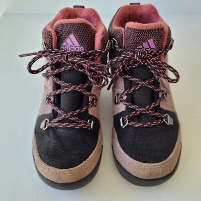 Kids Sz 11.5  ADIDAS Terrex Warm Hiking Shoes  Boots Burgundy Black Lace Comfort - Image 1 of 4