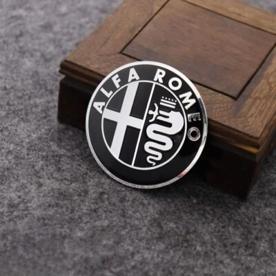 74mm Alfa Romeo Black Emblem Aluminium Badge 147 156 159 166 Brera Mito - image 1 of 3