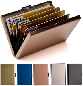 RFID Credit Card Holder Metal Wallet Stainless Steel Credit Card Protector Case - Picture 1 of 12