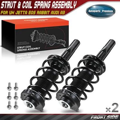 2x Front Complete Strut & Coil Spring Assembly for Audi A3 2006-2013 VW Jetta - Imagem 1 de 4