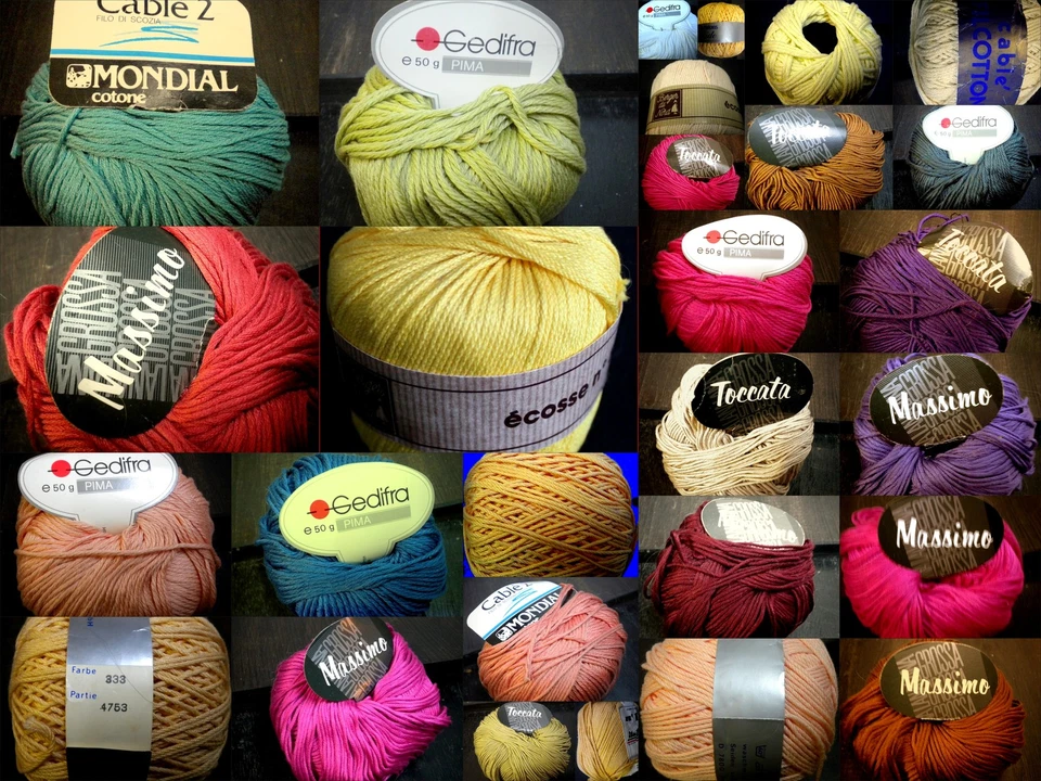 100% Cotone, Ago 3,5 -4, 5, Gedifra, Lana Grossa, Sonstige, Vintage, Lato 2 - Immagine 1 di 1