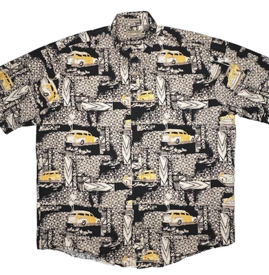 Natural Issue Shirt Mens Large Woody Car Print Hawaiian Wrinkle Free Casual Summ - Image 1 of 4