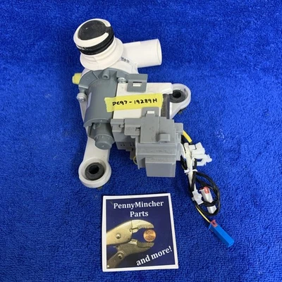 Washer Drain Pump Motor Assembly DC97-19289H Samsung - Image 1 of 4