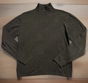 Vintage WOOLRICH Sweater Womens X-Large Dark Gray 100% Cotton Turtleneck Japan - Picture 1 of 9