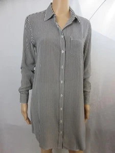 Equipment Femme Silk Shirtdress Black & White Stripe Shirt Dress Size S - Picture 1 of 6