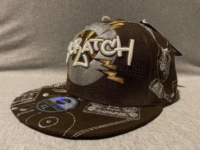 City Hunter Headwear Brown Scratch Music Graffiti Fitted 2XL Cap Hat NWT - Image 1 of 4