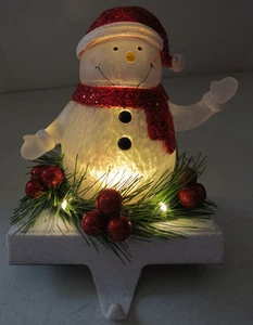 Roman 7in Tall LED Snowman Stocking Holder NEW - Foto 1 di 10