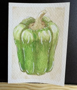ACEO orig. watercolor - Green- by Melissa Duncan - 1/4 - 2.5” x 3.5” - Picture 1 of 3