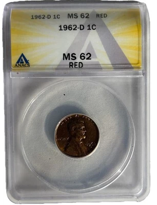 US COIN 1962-D EXTREMELY RARE  LINCOLN MEMORIAL CENT Graded Collectible Coin - Image 1 of 4