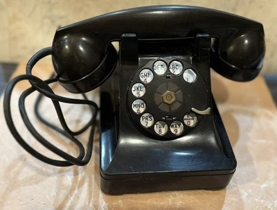 Teléfono Bell System Western Electric Co. dial giratorio negro sin probar Foto 1 de 4