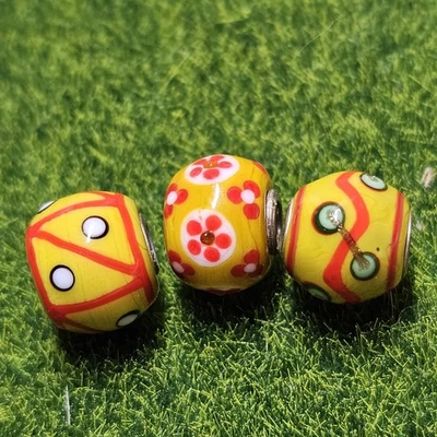Trollbeads 🌞 Retro Sunshine Mini Barrel Trio Evento Cuentas Foto 1 de 4