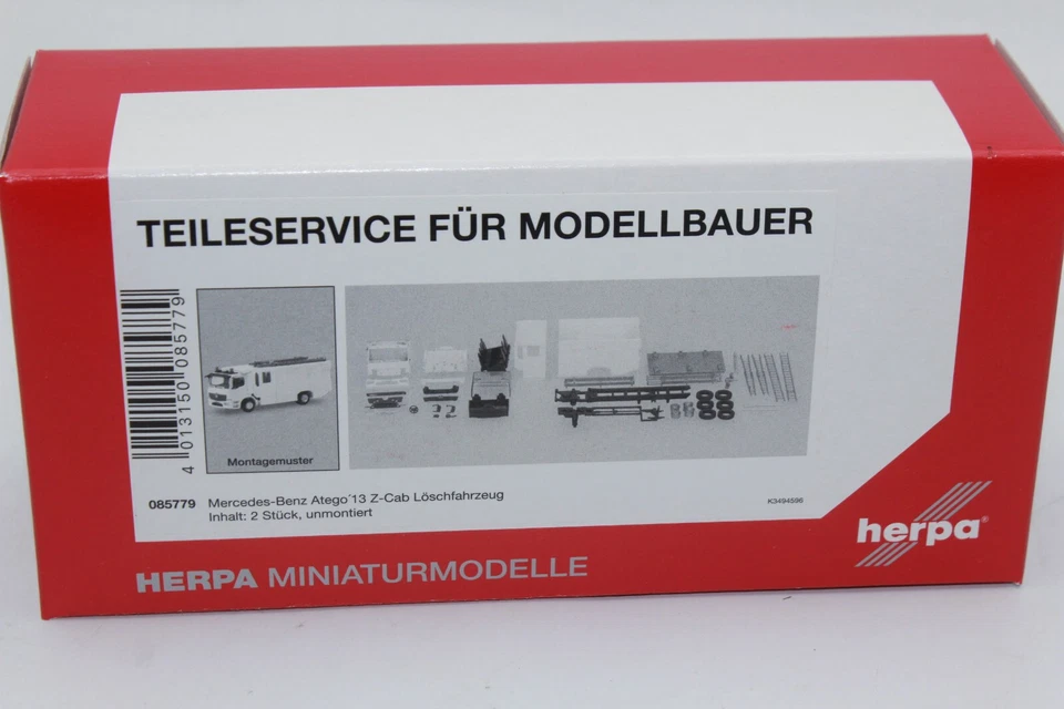 Herpa 085779 Mercedes-Benz 2013 Z-Cab Camion de Pompier Kit 1 87 H0 Neuf