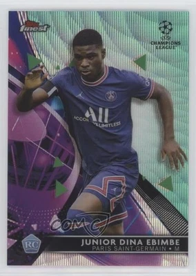 2021 Topps Finest UCL Aqua Wave Refractor /75 Eric-Junior Dina-Ebimbe Rookie RC - Image 1 of 2