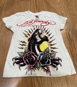 ED HARDY BY CHRISTIAN AUDIGIER KIDS PANTHER T-SHIRT SIZE 3/4 NWOT - Picture 1 of 5