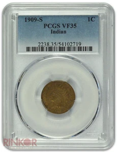 1909-S 1C Indian Cent PCGS VF-35 - Picture 1 of 3
