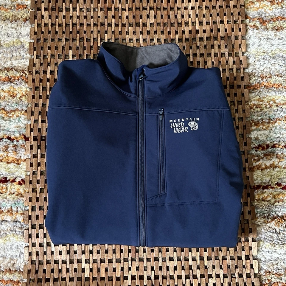 Mountain Hardwear Soft Shell Full Zip Jacket Navy Blue Men’s Size Medium M - Image 1 of 4