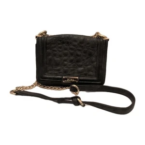 BCBG Paris Quilted Shoulder Crossbody Bag Smoke Gray Gold Chain Adjustable Strap - Picture 1 of 7