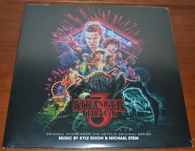 Stranger Things 3 - Teal Translucent With Black Marble - Sealed 2 x Vinyl LP - Image 1 of 4