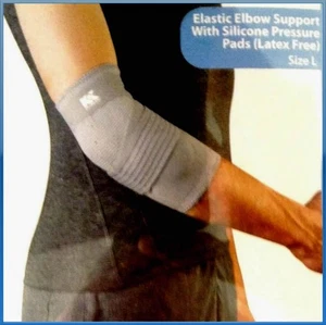 Elastische Ellenbogenstütze Bandage mit Silikon Druckkissen neues Design schwarz - Bild 1 von 4