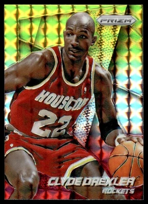 2014-15 Panini Prizm Yellow Red Prizm Clyde Drexler Houston Rockets #178 - Image 1 of 2