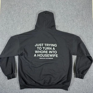 A**h*les Live Forever Erwachsene humorvolle Grafik Hoodie Herren schwarz Gr. 2XL - Bild 1 von 6