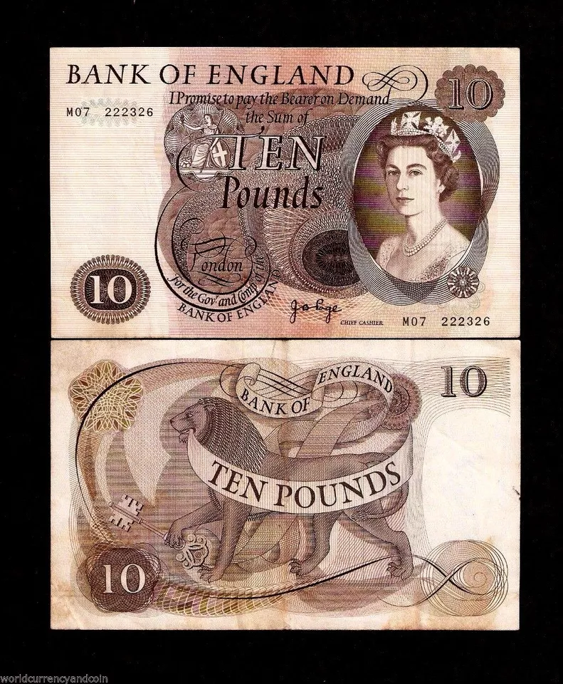 GREAT BRITAIN 10 POUNDS P-376 1966 QUEEN M07 REPLACEMENT CURRENCY MONEY BANKNOTE - Image 1 of 1