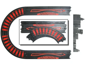 4pc TYCO HO Slot Car 15" Straight Red Ink SqUeEzE +1/4 9" Curve Tracks Unused A+ - Picture 1 of 2