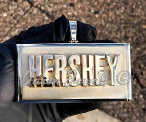 Colgante personalizado CUALQUIER NOMBRE | Diseño en capas de 2,5" | Plata de ley 925 real para hombre - Imagen 1 de 3