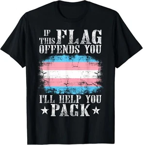 If This Flag Offends You Trans Rainbow Pride Transgender T-Shirt - Picture 1 of 5