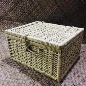 Heavy cane boxes High Quality handmade strong eco friendly cane box with lid - Picture 1 of 6