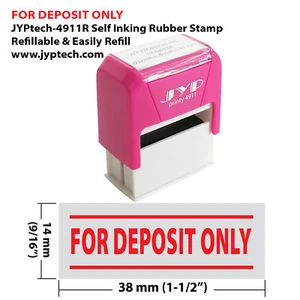 For Deposit Only w. 2 Bars JYP 4911R Self Inking Rubber Stamp - Picture 1 of 6