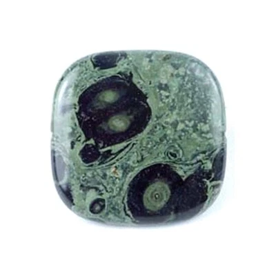 40mm Natural Kambaba Jasper Peacock Eye Stone Square Pendant Bead - Image 1 of 4