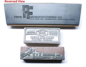 3-pc Vintage Asst Letterpress Advertising Printing Die Blocks Frye Tabi Floyd's - Picture 1 of 8