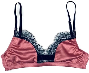 39 $ Victoria's Secret sexy ungefütterter Bralette-BH Satin Spitzenbesatz pink S L - Bild 1 von 2