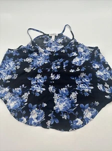 Ambiance Apparel Blouse Women Small AOp Floral Black ..#20819 - Picture 1 of 6