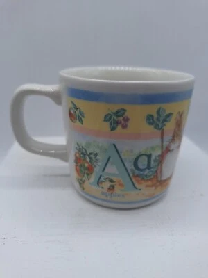 Wedgwood Mug Beatrix Potter Peter Rabbit  ABC England  3 inches tall Apples - Image 1 of 4