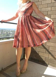 VINTAGE Rockabilly 1950s Original Rare Nostalgia Couture Pin Up Retro Dress - Bild 1 von 4