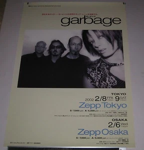 $0 ship! GARBAGE Japan PROMO ONLY original TOUR POSTER 2002 Shirley Manson - Picture 1 of 2
