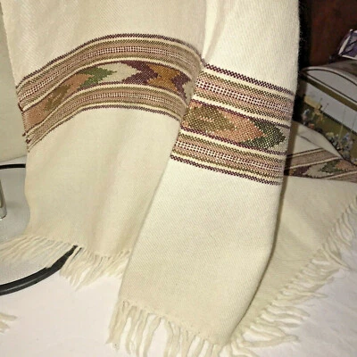 Bufanda 100 % lana chal envolvente Lg Padam Shreyans BOHO casa de campo neutral granja Foto 1 de 4