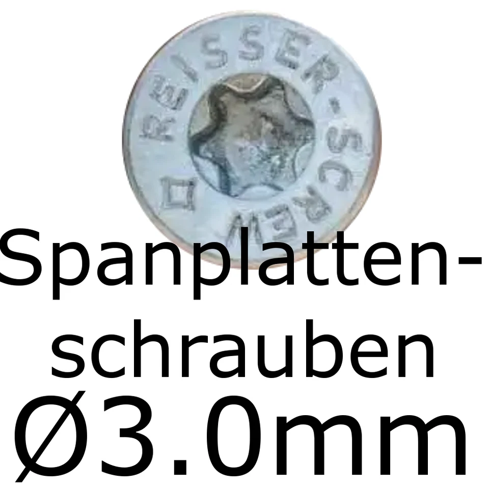 Spanplattenschrauben 3mm Stahl Senkkopf TX10 viele verschiedene Längen Reisser