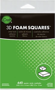 3D Adhesive Foam Squares Double-Sided, Combo Pack, White - Picture 1 of 1