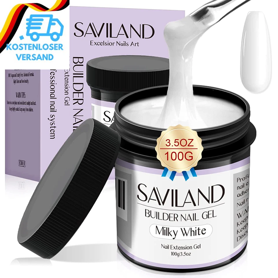 BESUCHE DEN SAVILAND-STORE Saviland Milchig Weißes Aufbaugel – 100G/3.53Oz Hartgel Für Nägel Große Kapazitä